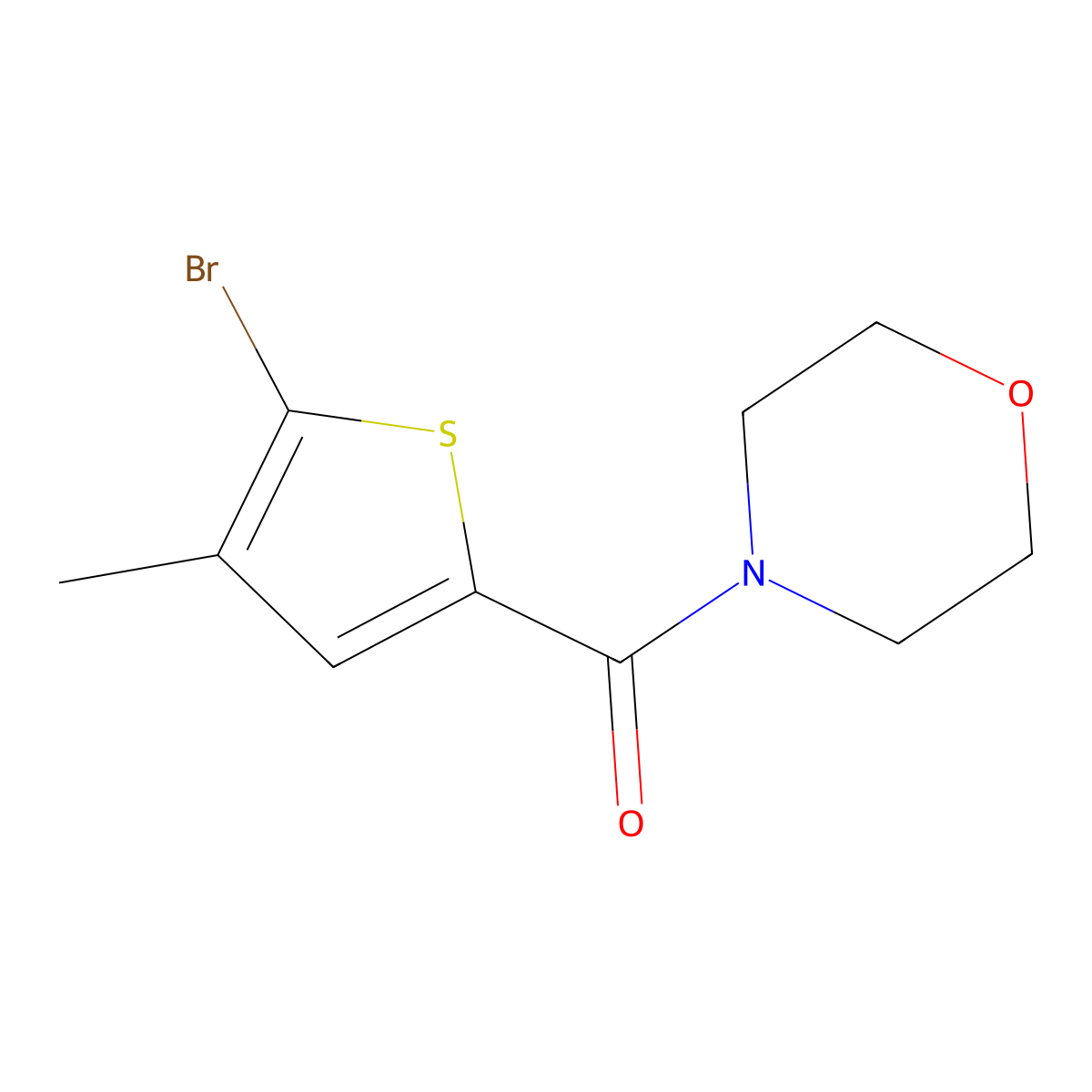(5-Bromo-4-methylthiophen-2-yl)(morpholin-4-yl)methanone molecular structure, CAS 860344-44-1