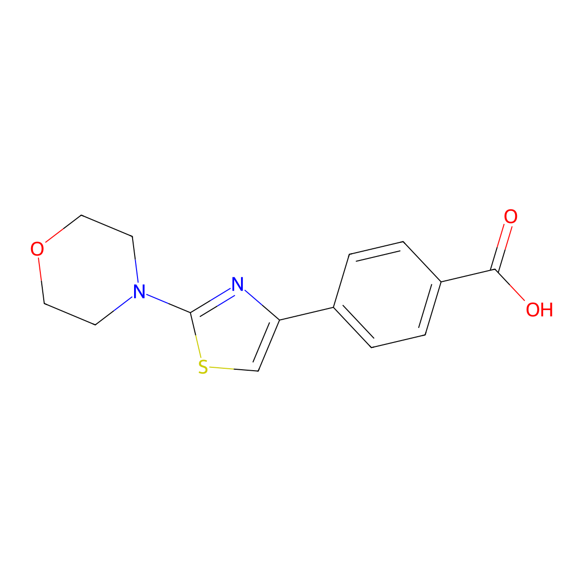 Benzoic acid, 4-[2-(4-morpholinyl)-4-thiazolyl]- molecular structure, CAS 860344-51-0