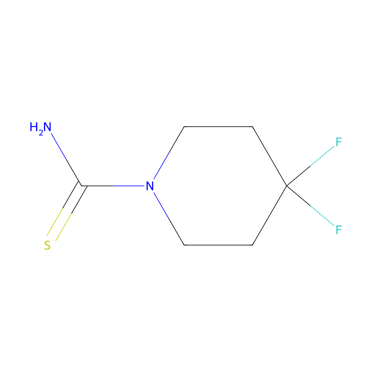 4,4-Difluoropiperidine-1-carbothioamide molecular structure, CAS 860344-90-7
