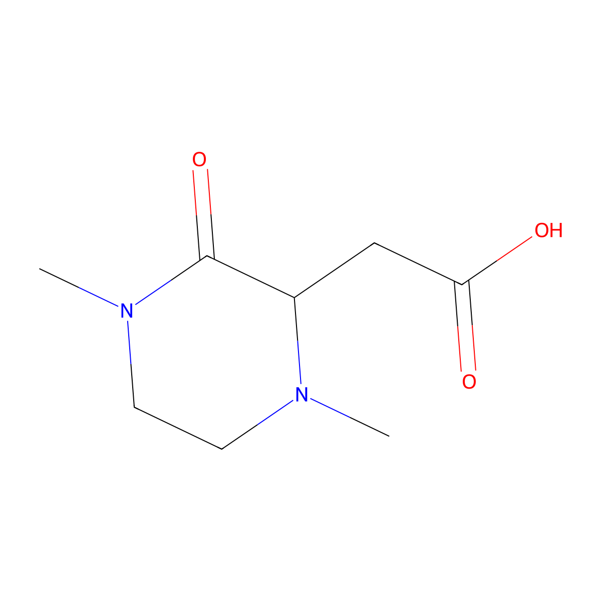 2-(1,4-Dimethyl-3-oxopiperazin-2-yl)acetic acid molecular structure, CAS 860347-89-3