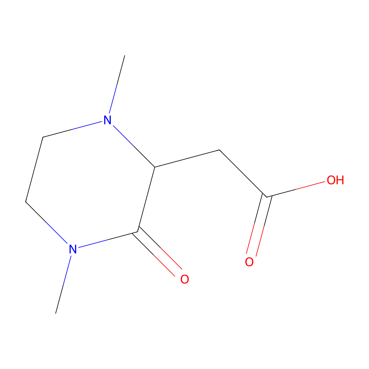 2-(1,4-Dimethyl-3-oxopiperazin-2-yl)acetic acid molecular structure, CAS 860347-89-3