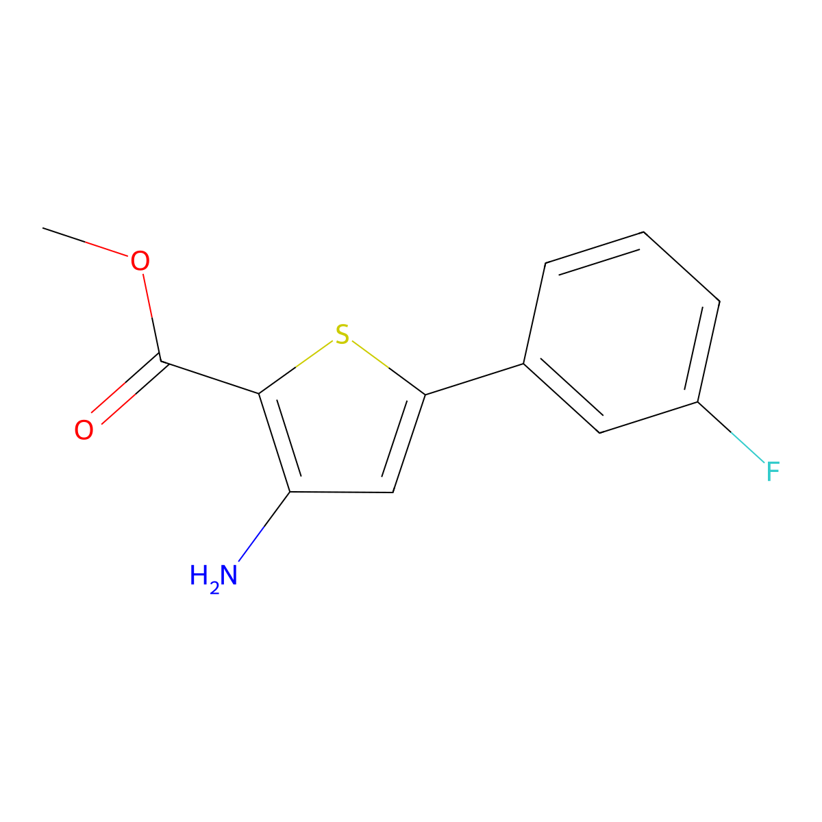 Methyl 3-amino-5-(3-fluorophenyl)thiophene-2-carboxylate molecular structure, CAS 860354-63-8