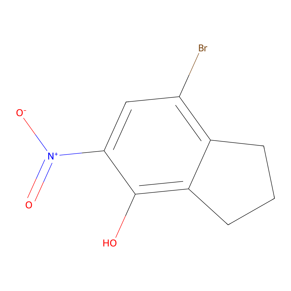 7-Bromo-5-nitro-2,3-dihydro-1H-inden-4-ol molecular structure, CAS 860355-92-6