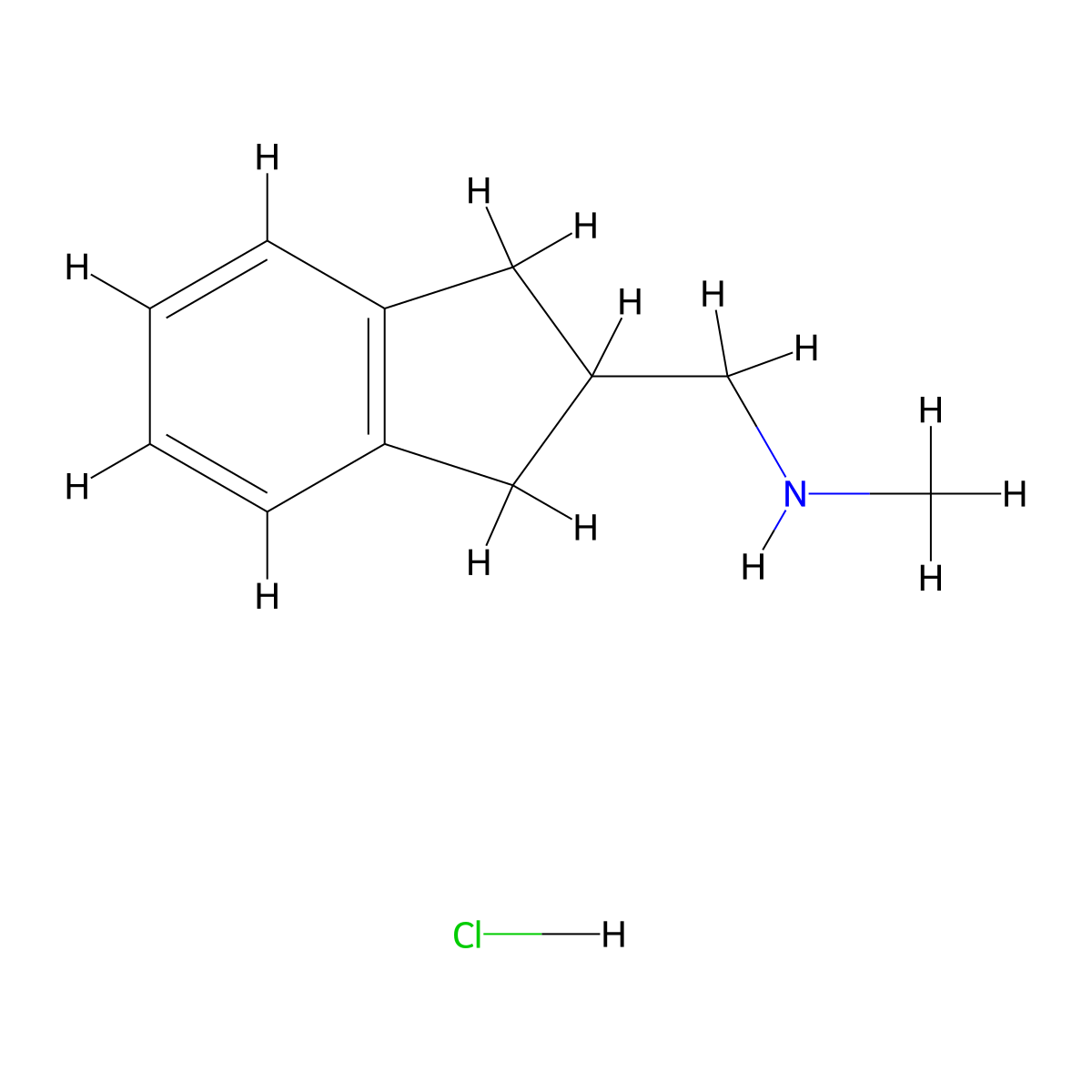 1-(2,3-dihydro-1H-inden-2-yl)-N-methylmethanamine hydrochloride molecular structure, CAS 860356-16-7