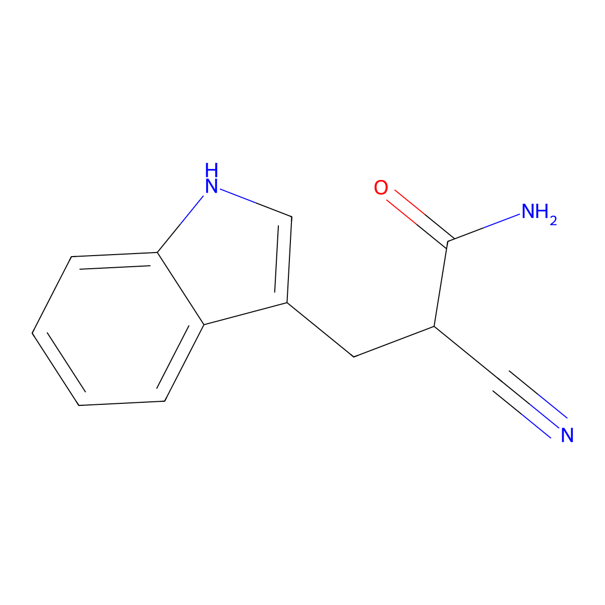 2-cyano-3-(1H-indol-3-yl)propanamide molecular structure, CAS 860360-25-4