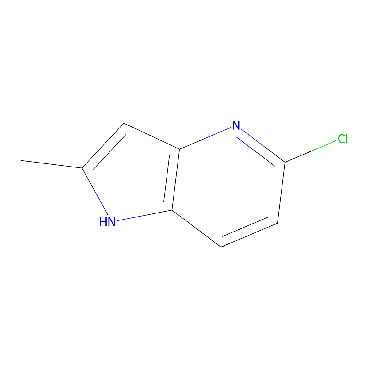 5-chloro-2-methyl-1H-pyrrolo[3,2-b]pyridine molecular structure, CAS 860362-49-8