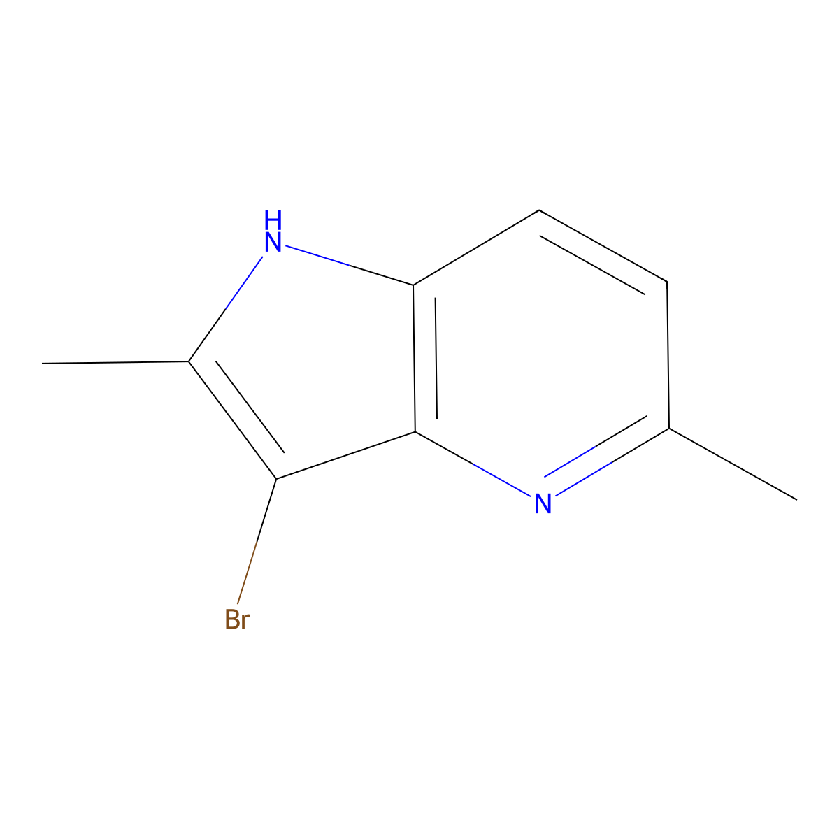 1H-Pyrrolo[3,2-b]pyridine, 3-bromo-2,5-dimethyl- molecular structure, CAS 860362-51-2