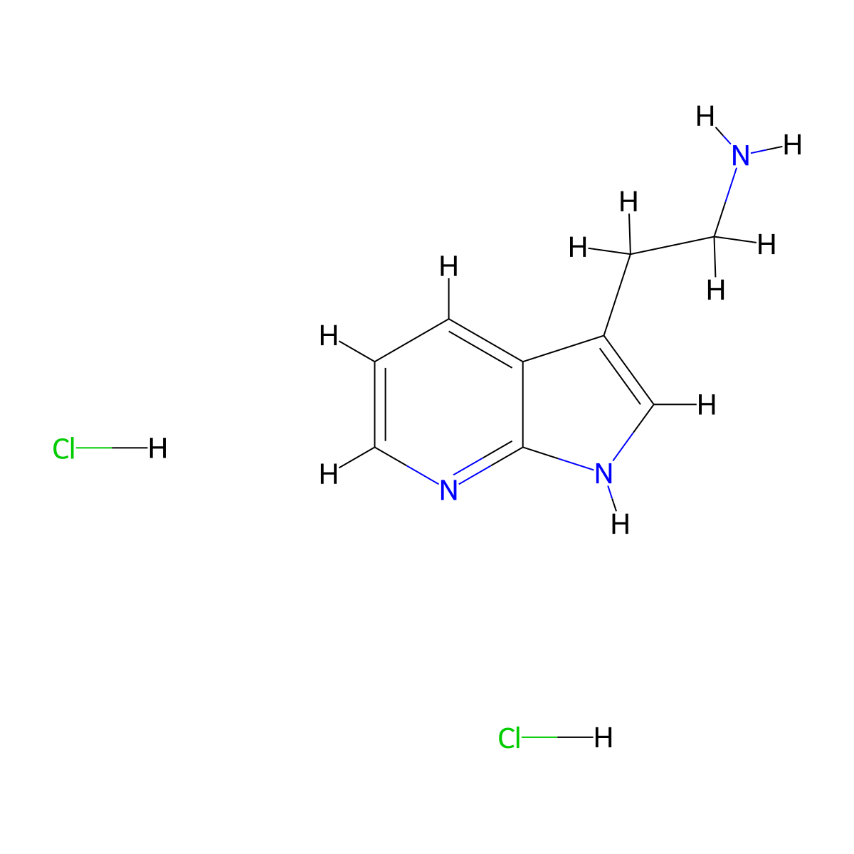 2-{1H-pyrrolo[2,3-b]pyridin-3-yl}ethan-1-amine dihydrochloride molecular structure, CAS 860362-70-5