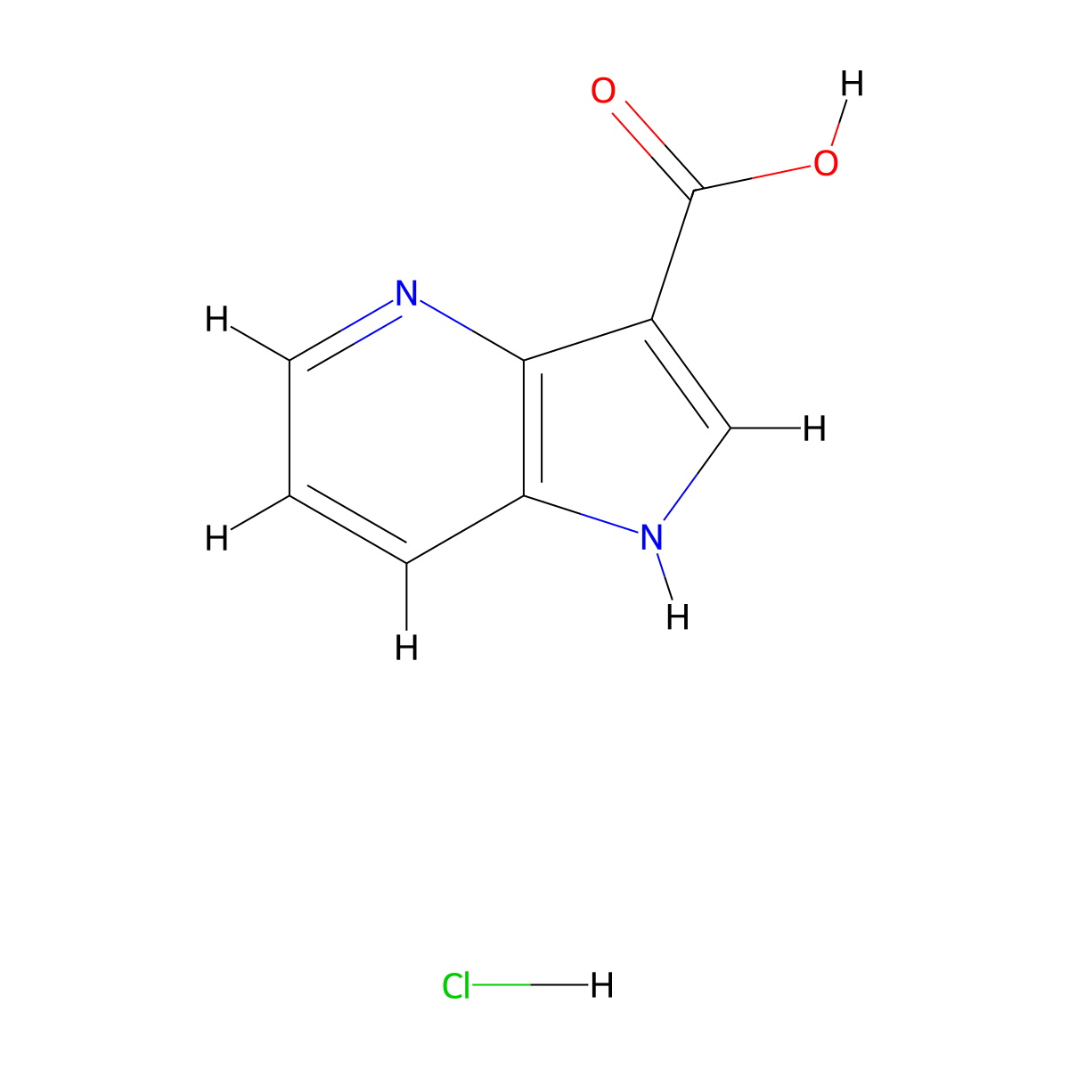 1H-Pyrrolo[3,2-b]pyridine-3-carboxylic acid hydrochloride molecular structure, CAS 860363-17-3