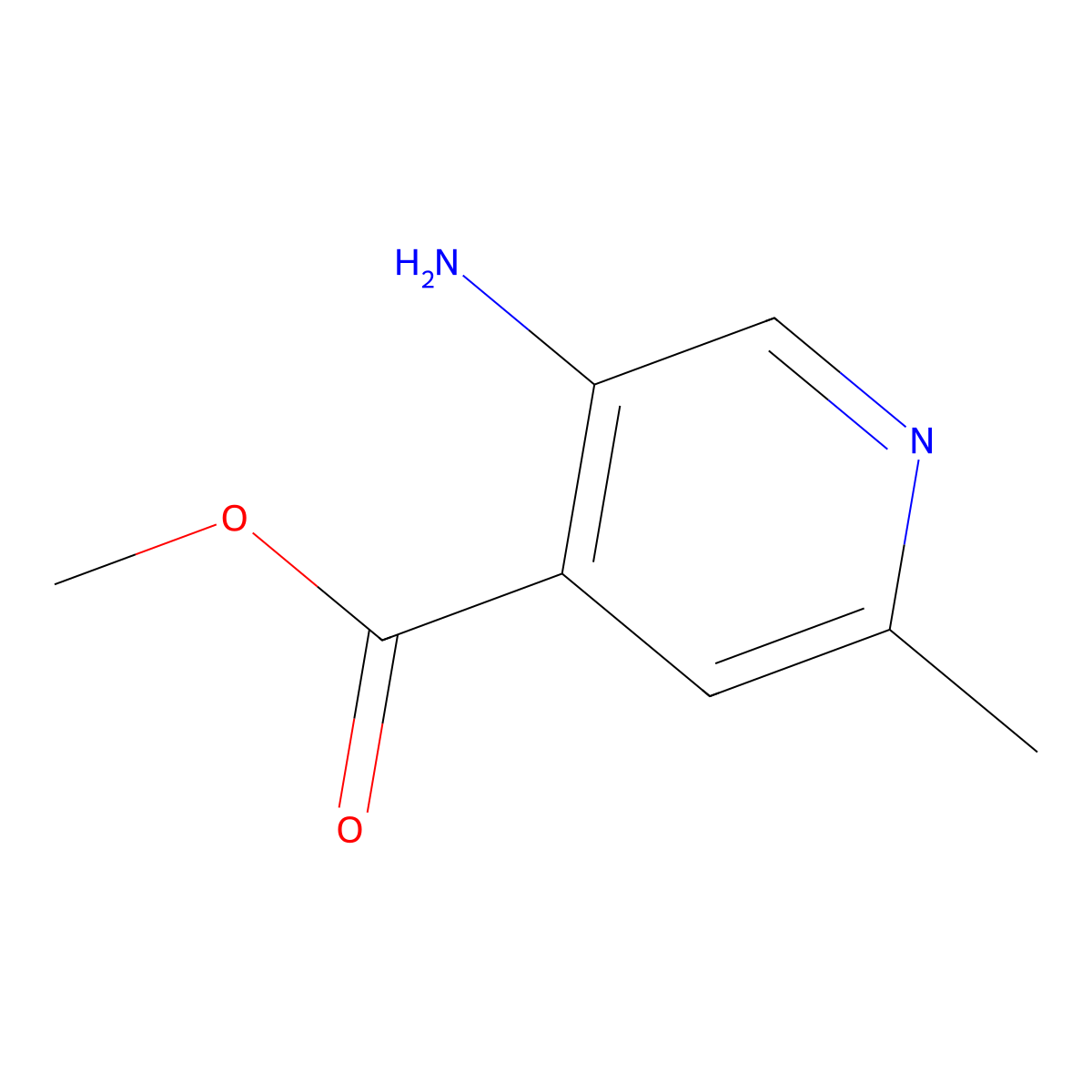 Methyl 5-amino-2-methylisonicotinate molecular structure, CAS 860369-48-8