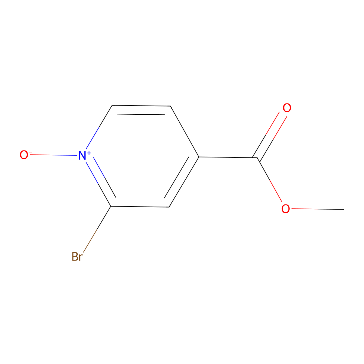 2-Bromo-4-(methoxycarbonyl)pyridine 1-oxide molecular structure, CAS 860369-93-3