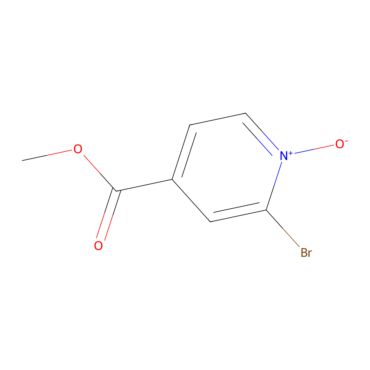 2-Bromo-4-(methoxycarbonyl)pyridine 1-oxide molecular structure, CAS 860369-93-3