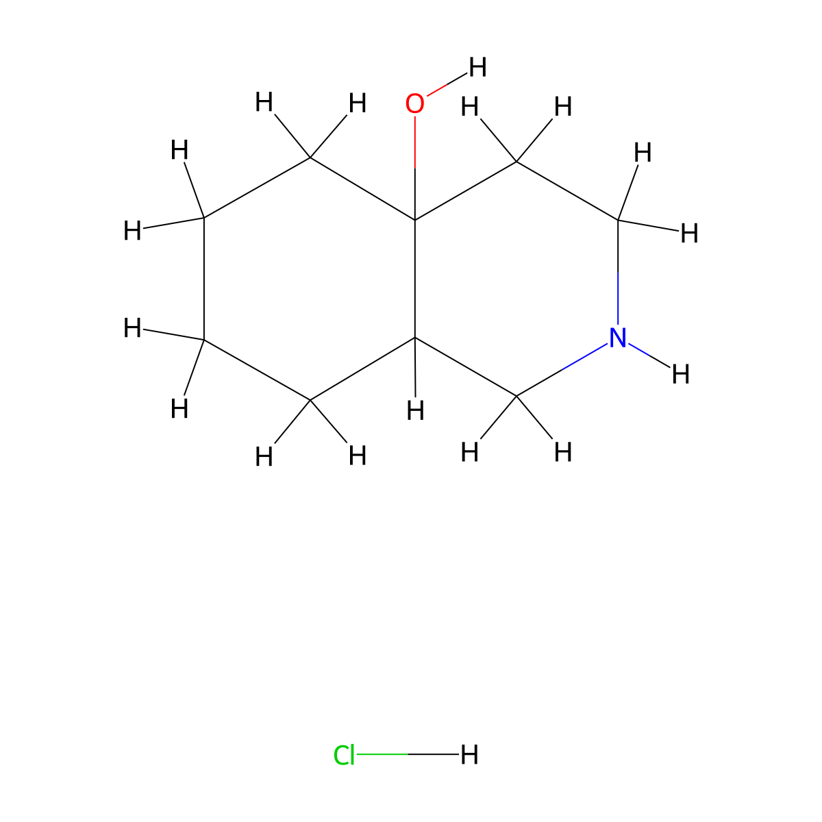 Decahydroisoquinolin-4a-ol hydrochloride molecular structure, CAS 860371-35-3