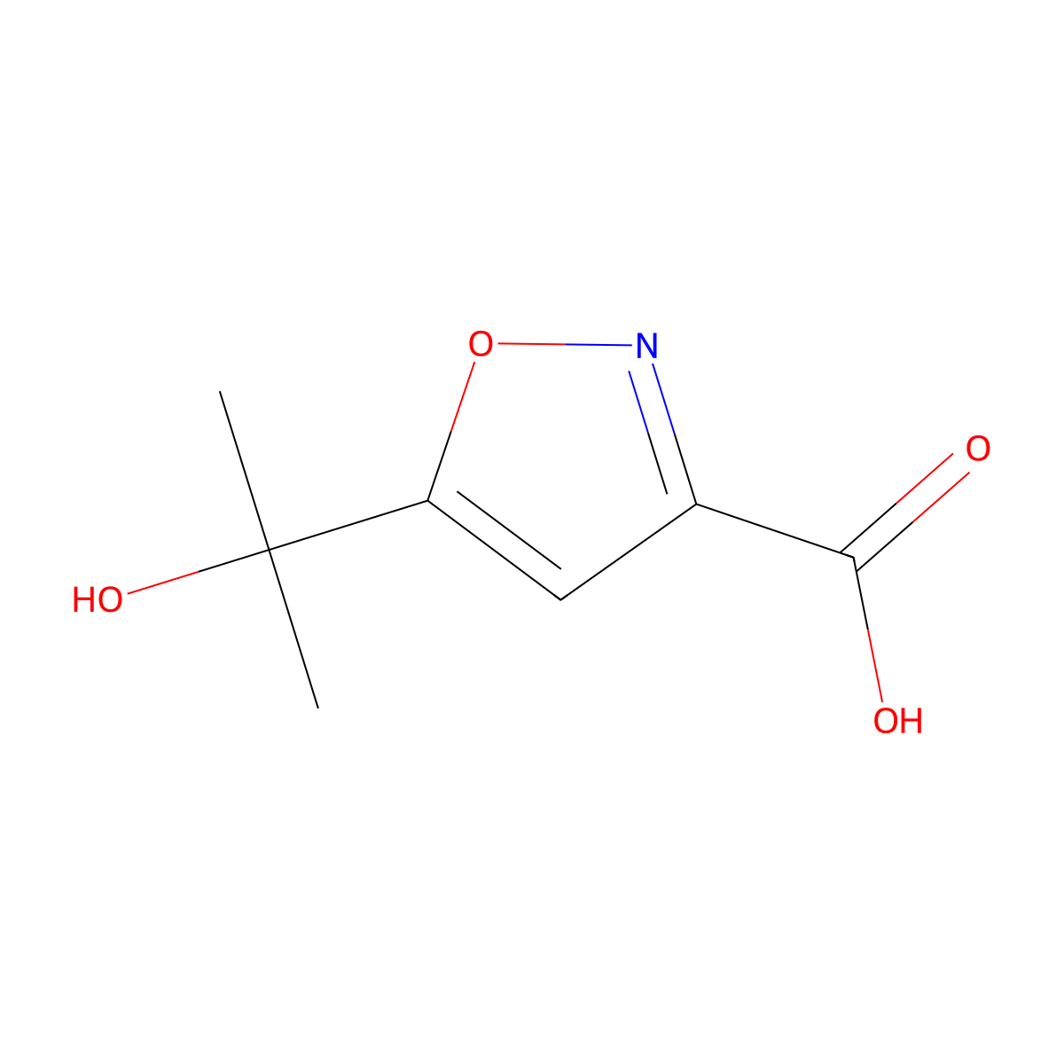 5-(2-Hydroxypropan-2-yl)isoxazole-3-carboxylic acid molecular structure, CAS 860371-76-2