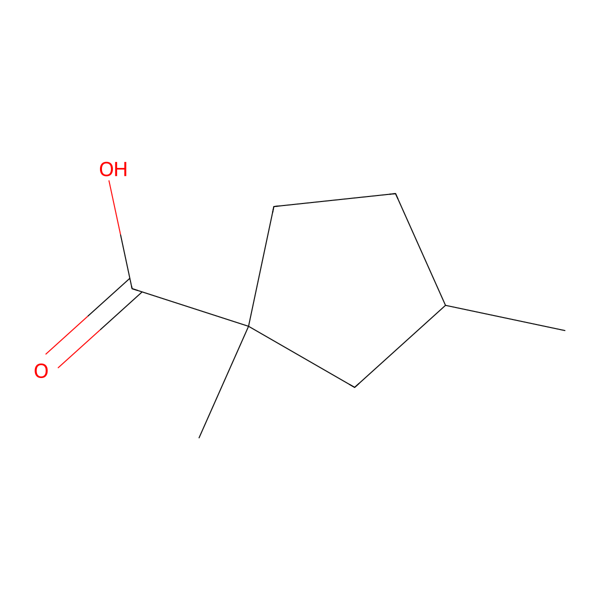 1,3-Dimethylcyclopentane-1-carboxylic acid molecular structure, CAS 860379-06-2