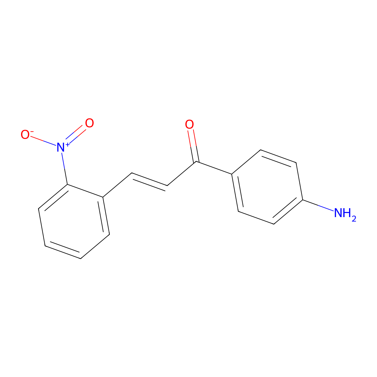 (2E)-1-(4-aminophenyl)-3-(2-nitrophenyl)prop-2-en-1-one molecular structure, CAS 860403-51-6