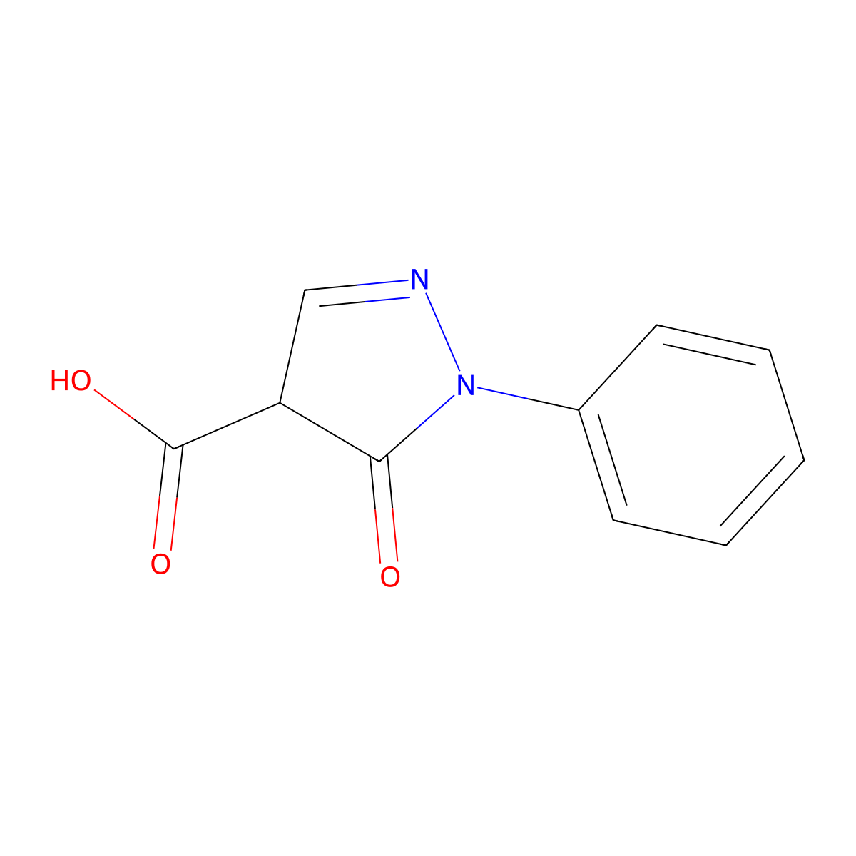 5-oxo-1-phenyl-4,5-dihydro-1H-pyrazole-4-carboxylic acid molecular structure, CAS 860408-94-2