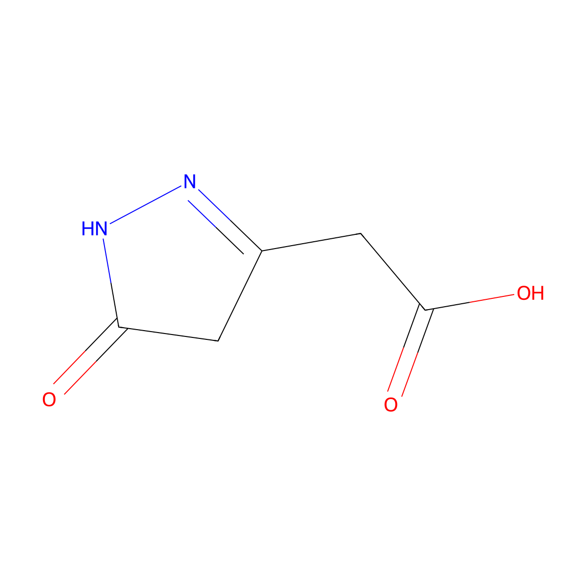 2-(5-oxo-4,5-dihydro-1H-pyrazol-3-yl)acetic acid molecular structure, CAS 860409-48-9