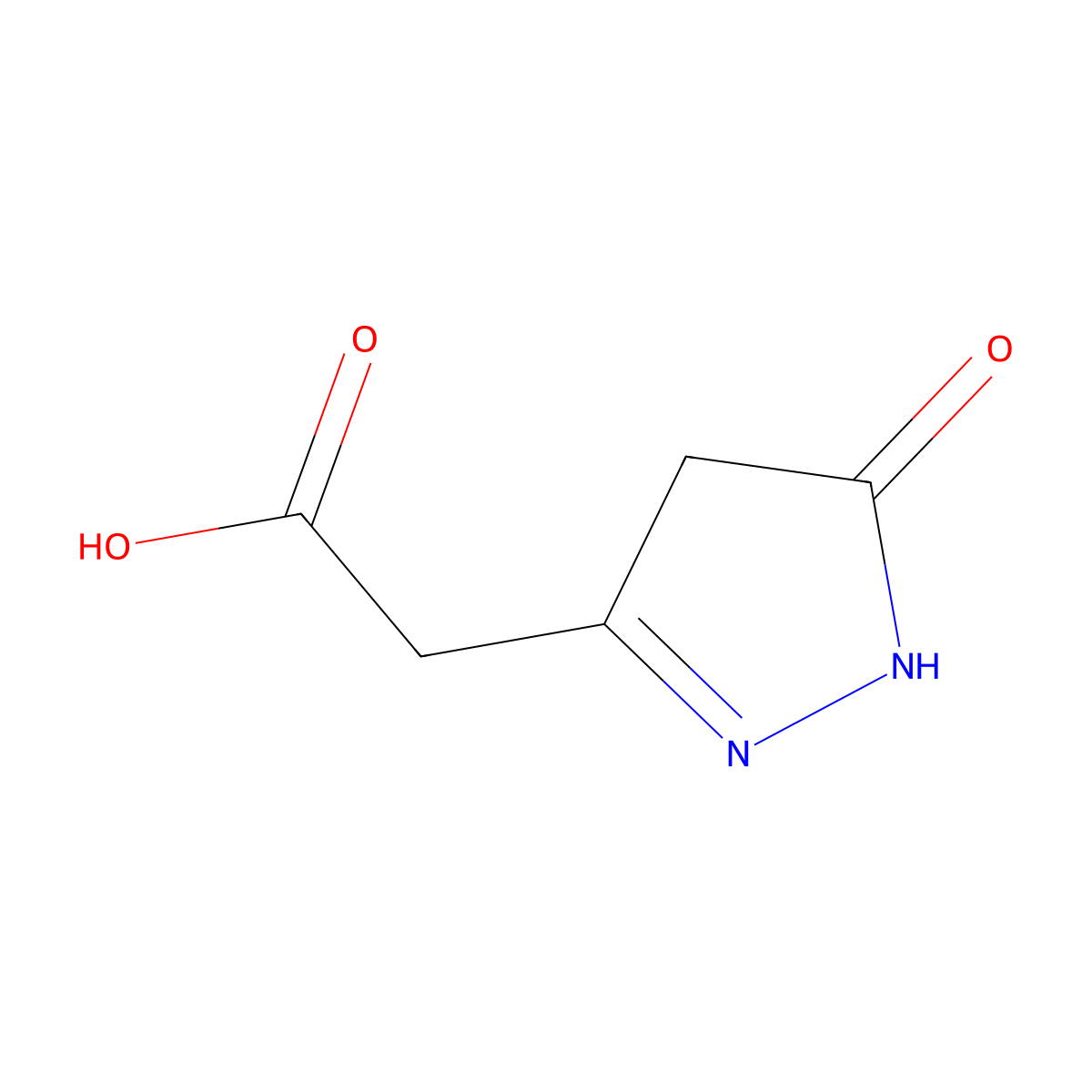 2-(5-oxo-4,5-dihydro-1H-pyrazol-3-yl)acetic acid molecular structure, CAS 860409-48-9