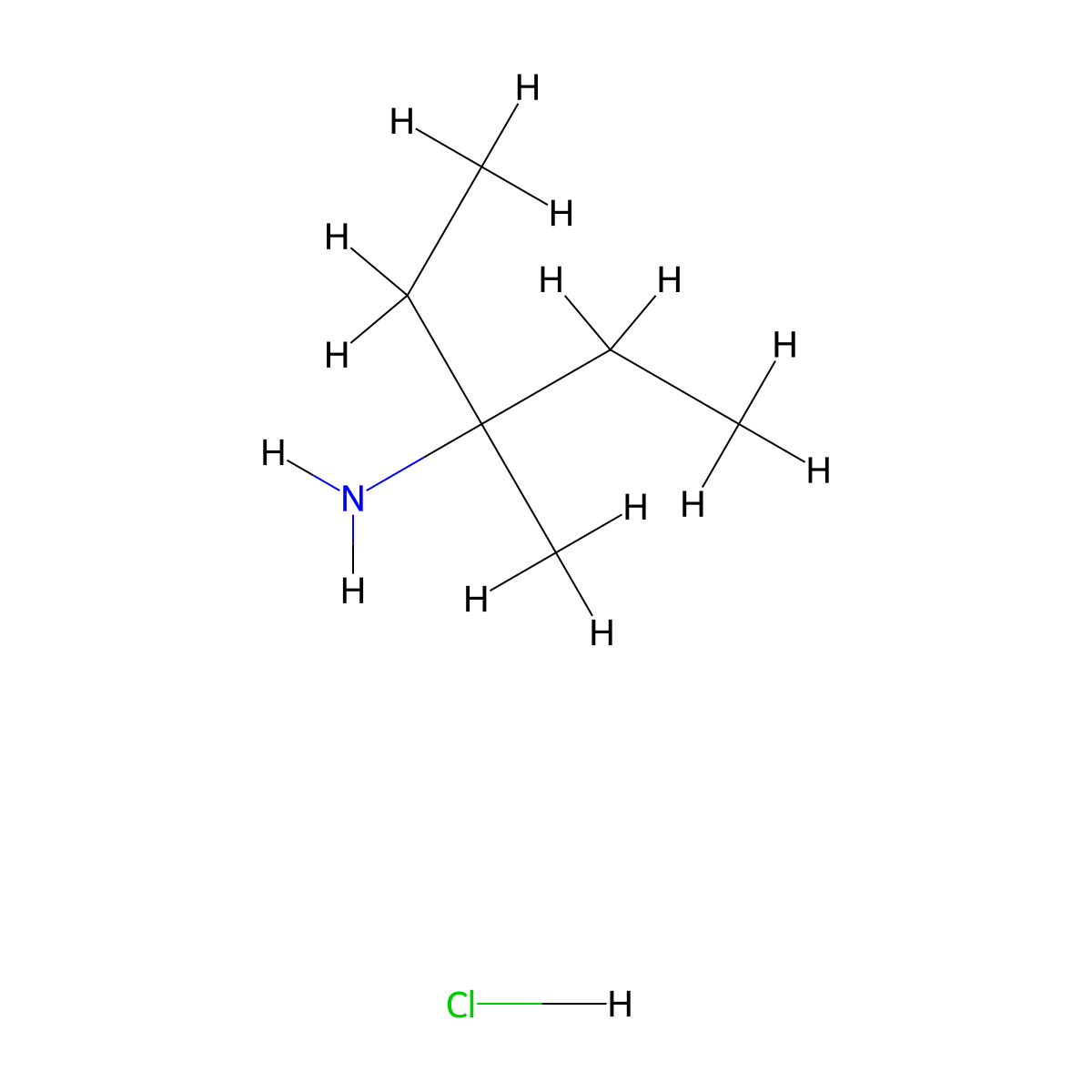 3-Methylpentan-3-amine hydrochloride molecular structure, CAS 860409-61-6