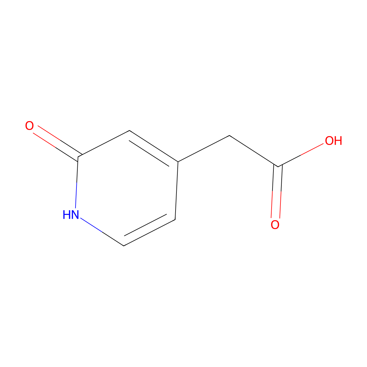2-(2-Hydroxypyridin-4-yl)acetic acid molecular structure, CAS 860410-81-7