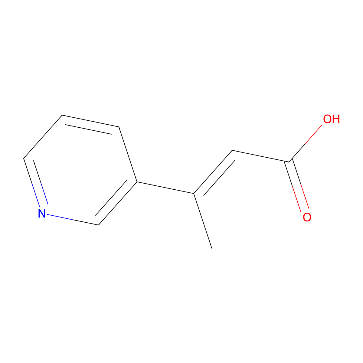 3-Pyridin-3-ylbut-2-enoic acid molecular structure, CAS 860413-81-6
