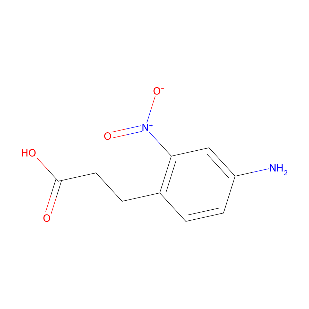 3-(4-Amino-2-nitrophenyl)propanoic acid molecular structure, CAS 86042-11-7