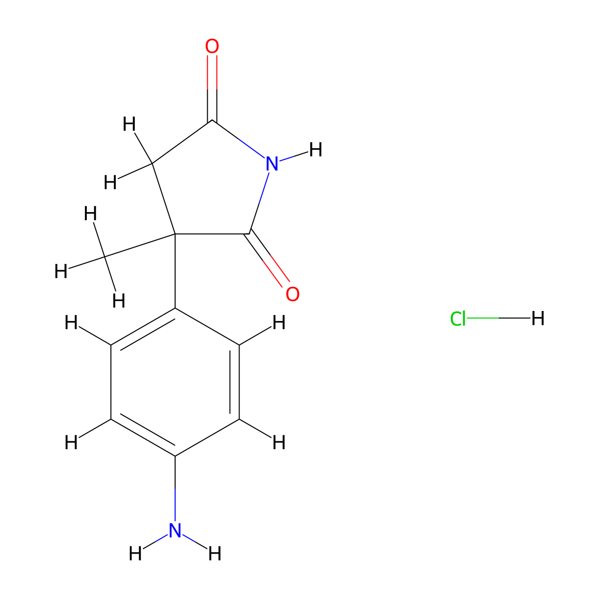 3-(4-Aminophenyl)-3-methylpyrrolidine-2,5-dione hydrochloride molecular structure, CAS 860428-82-6