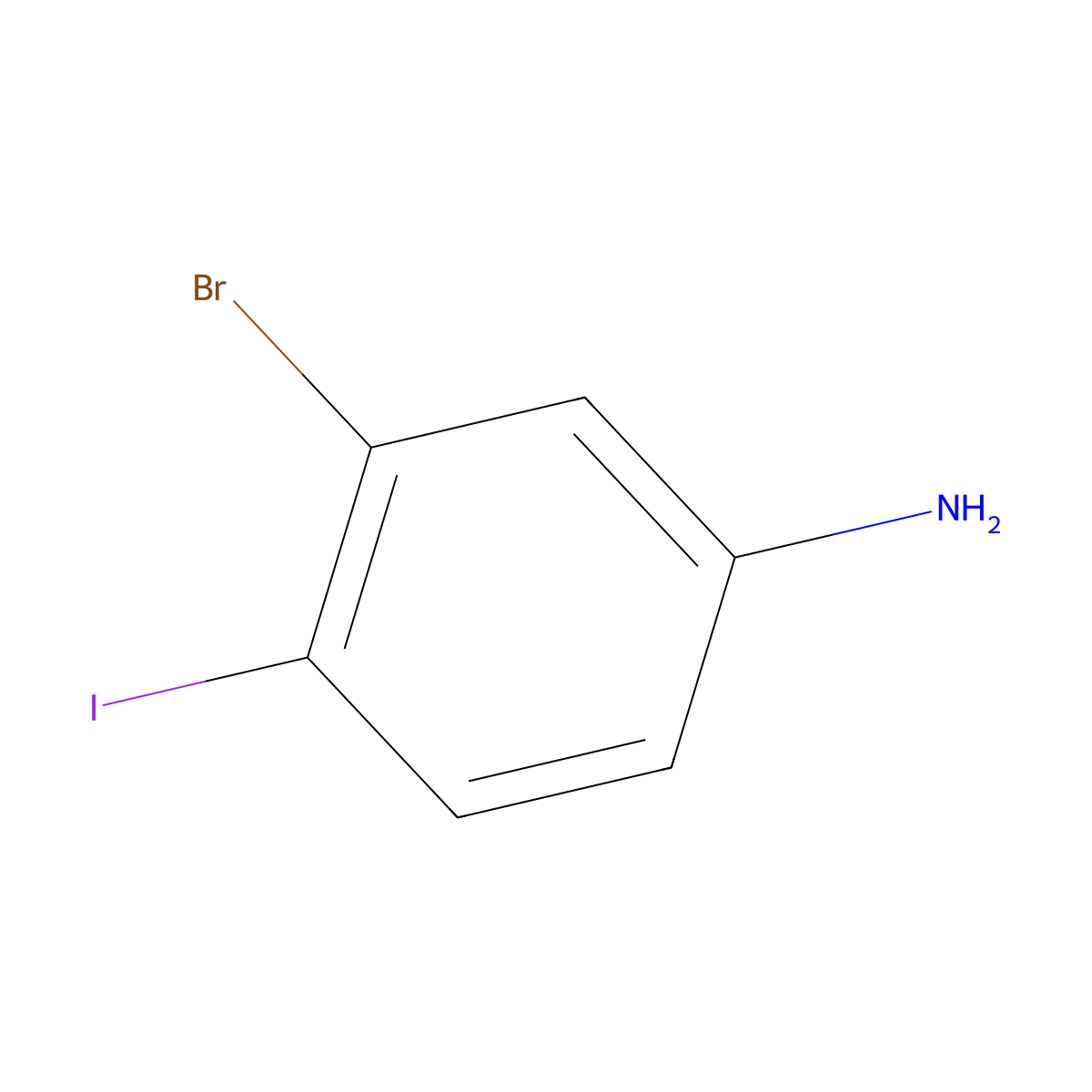3-Bromo-4-iodoaniline molecular structure, CAS 860435-38-7