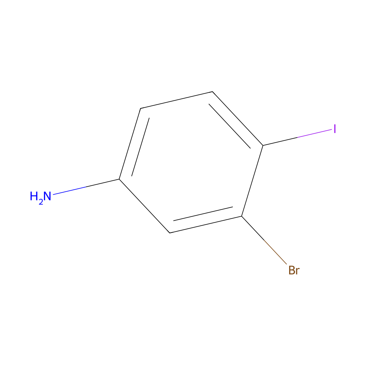 3-Bromo-4-iodoaniline molecular structure, CAS 860435-38-7