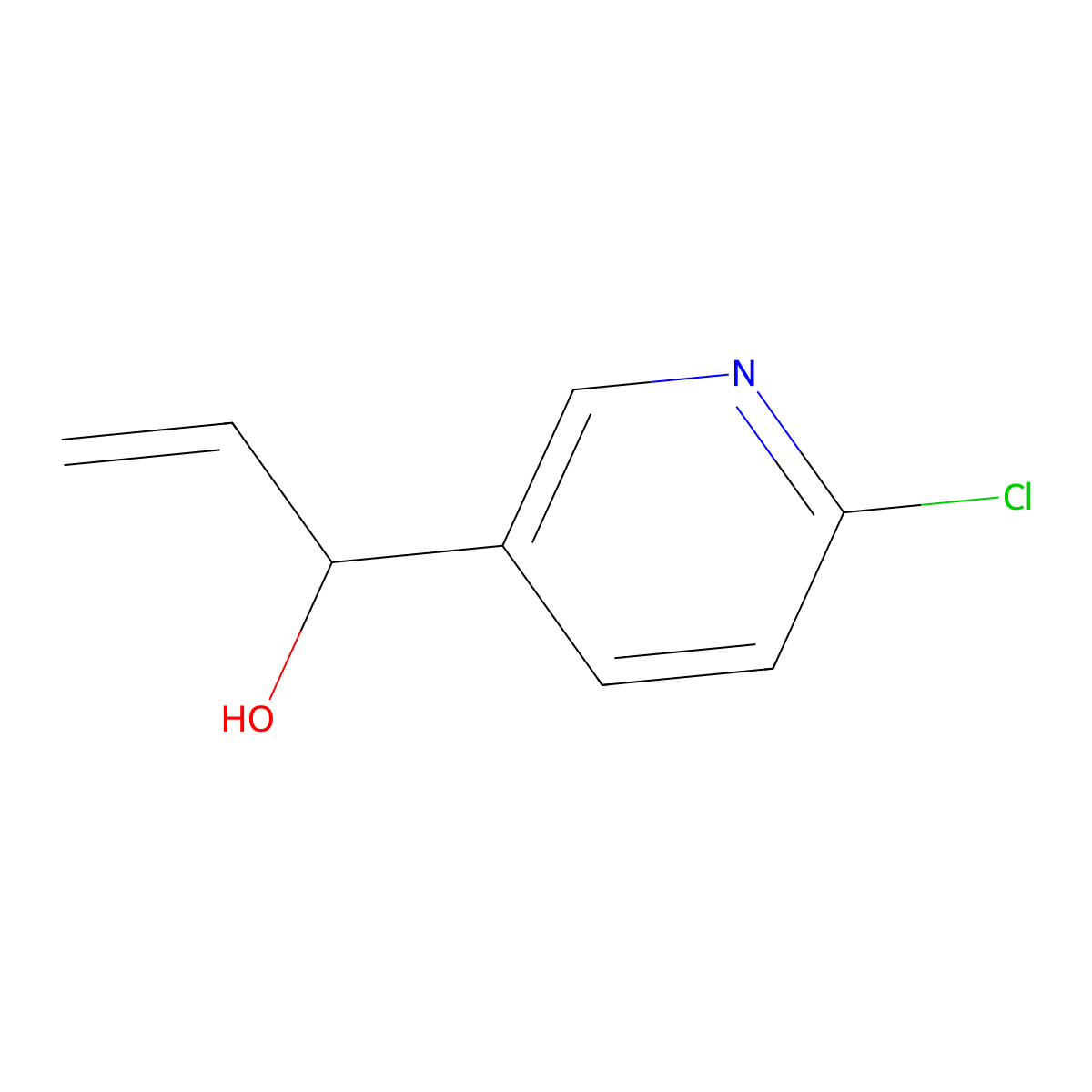1-(6-Chloropyridin-3-yl)prop-2-en-1-ol molecular structure, CAS 860435-45-6