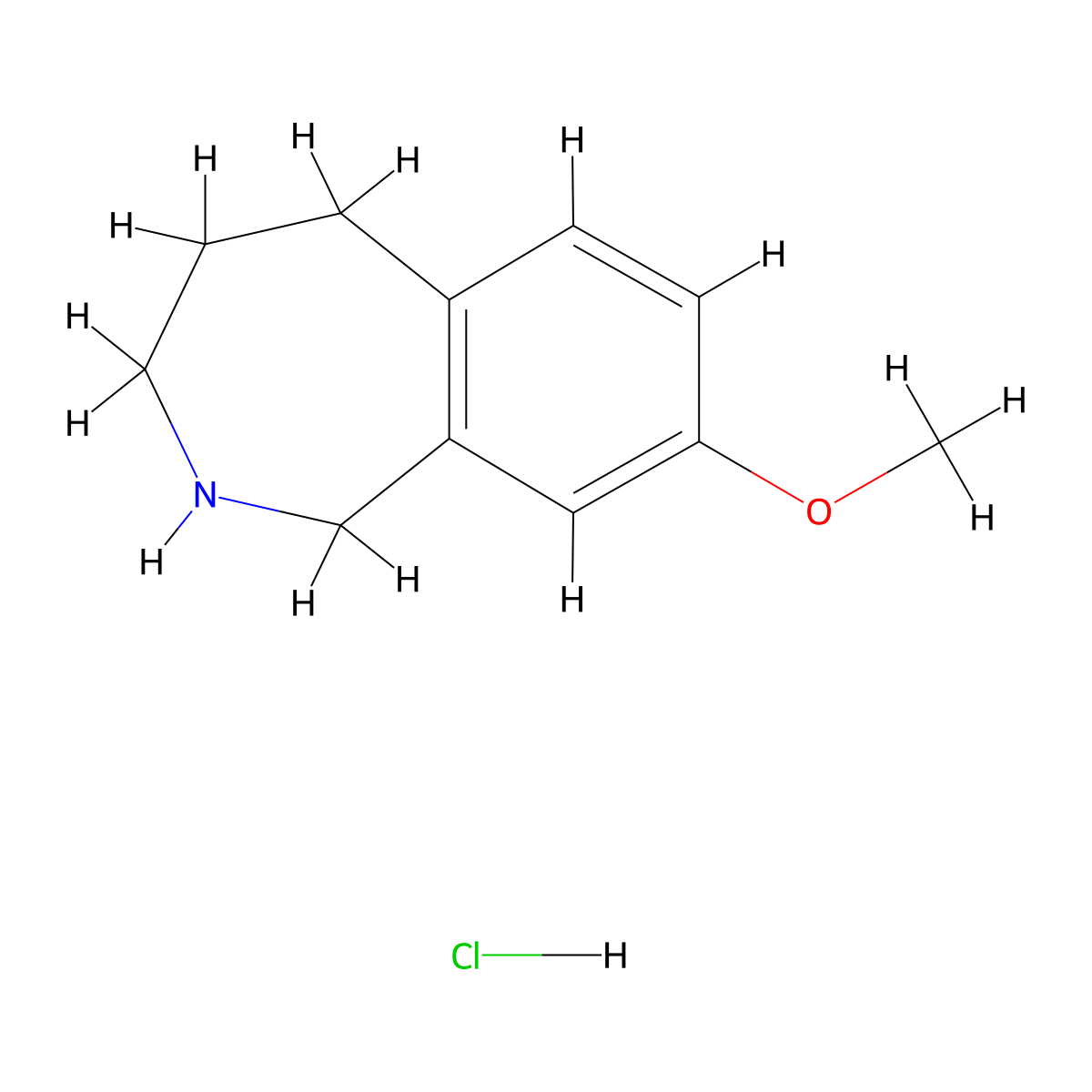 8-Methoxy-2,3,4,5-tetrahydro-1H-benzo[c]azepine hydrochloride molecular structure, CAS 860436-55-1