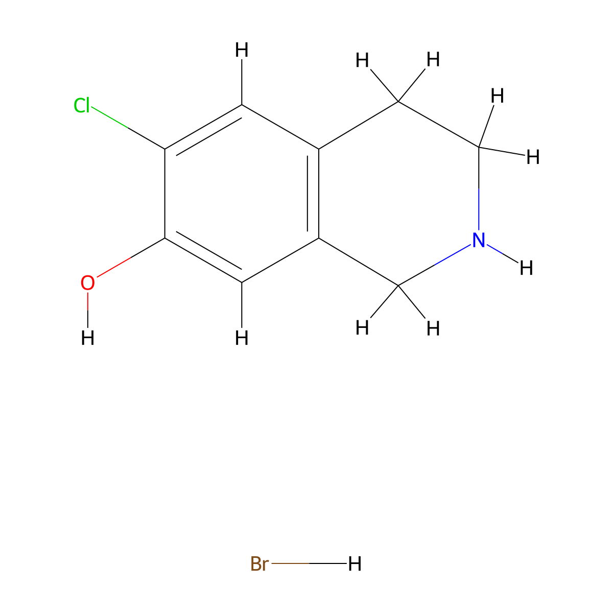 6-Chloro-1,2,3,4-tetrahydroisoquinolin-7-ol hydrobromide molecular structure, CAS 860437-56-5