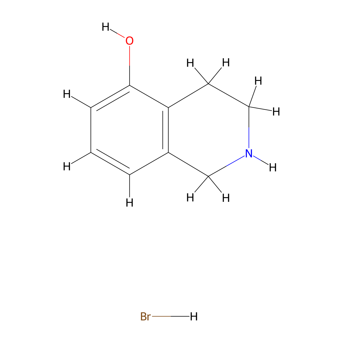 1,2,3,4-Tetrahydroisoquinolin-5-ol hydrobromide molecular structure, CAS 860437-59-8