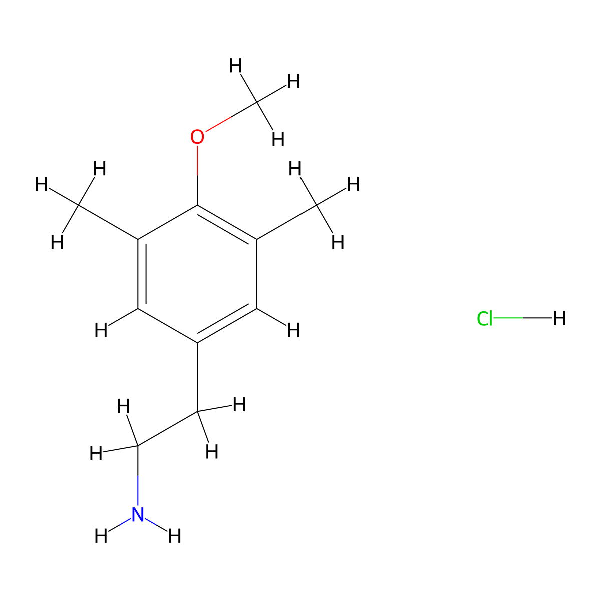 2-(4-Methoxy-3,5-dimethylphenyl)ethan-1-amine hydrochloride molecular structure, CAS 860441-16-3