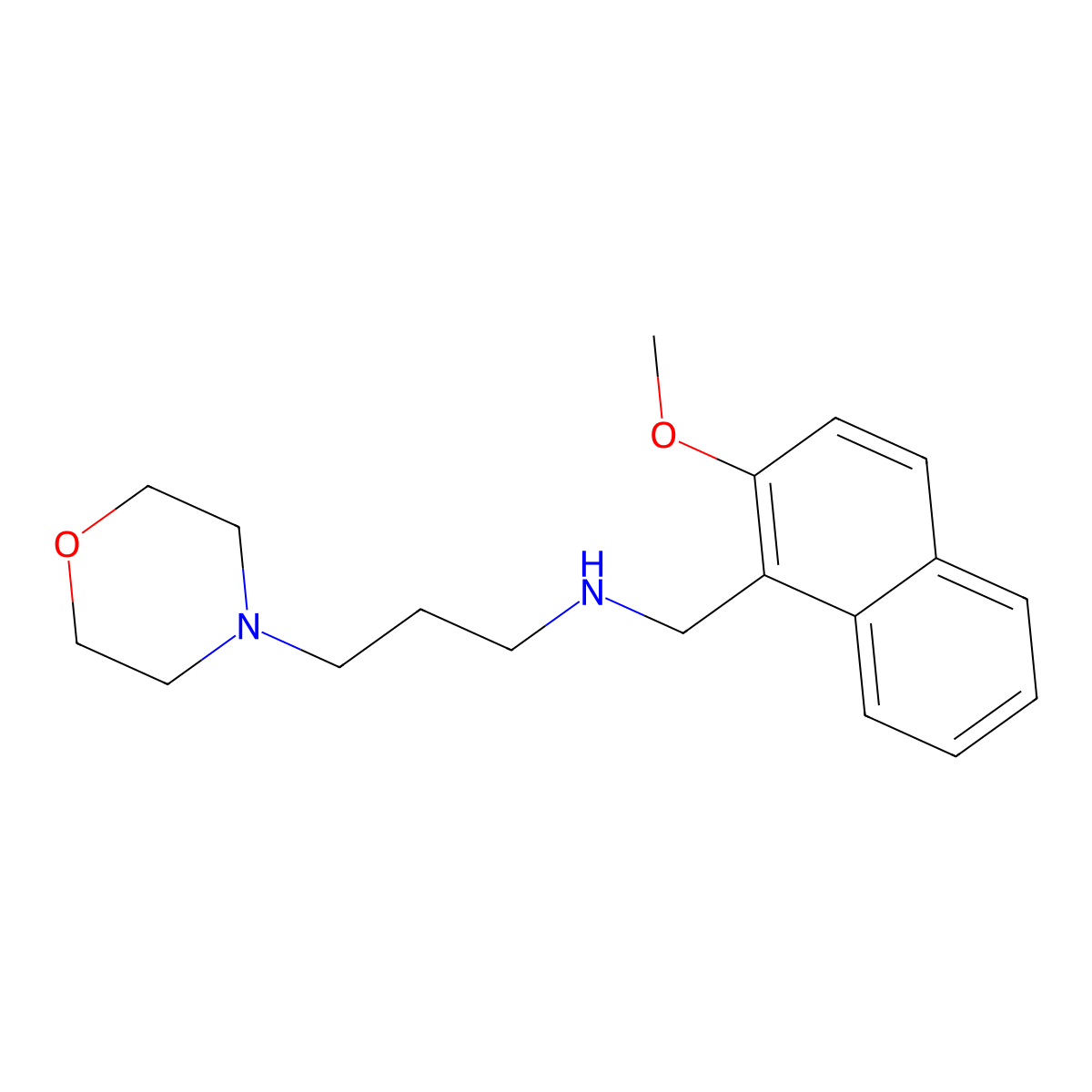 (2-Methoxy-naphthalen-1-ylmethyl)-(3-morpholin-4-yl-propyl)-amine molecular structure, CAS 860462-65-3