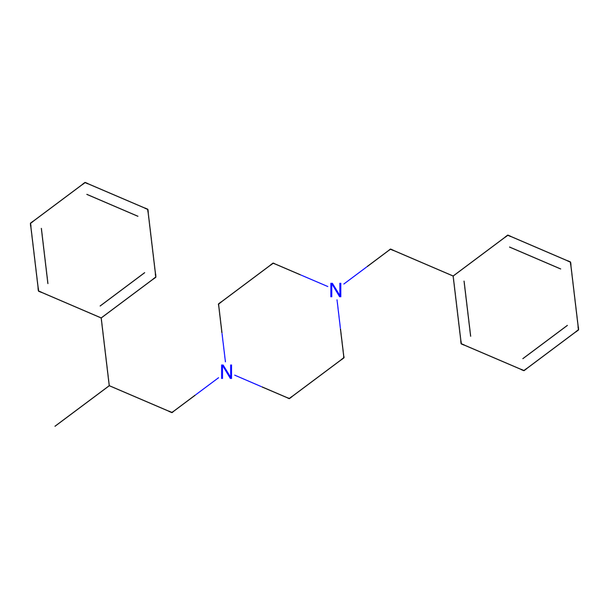 1-Benzyl-4-(2-phenylpropyl)piperazine molecular structure, CAS 860462-87-9
