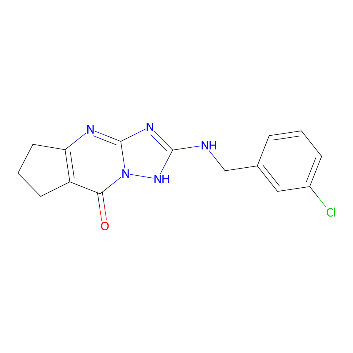 2-[(3-chlorobenzyl)amino]-4,5,6,7-tetrahydro-8H-cyclopenta[d][1,2,4]triazolo[1,5-a]pyrimidin-8-one molecular structure, CAS 860463-04-3