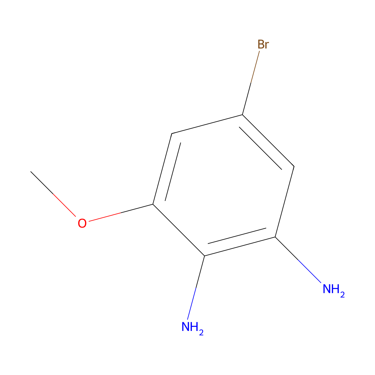 5-Bromo-3-methoxybenzene-1,2-diamine molecular structure, CAS 860466-29-1