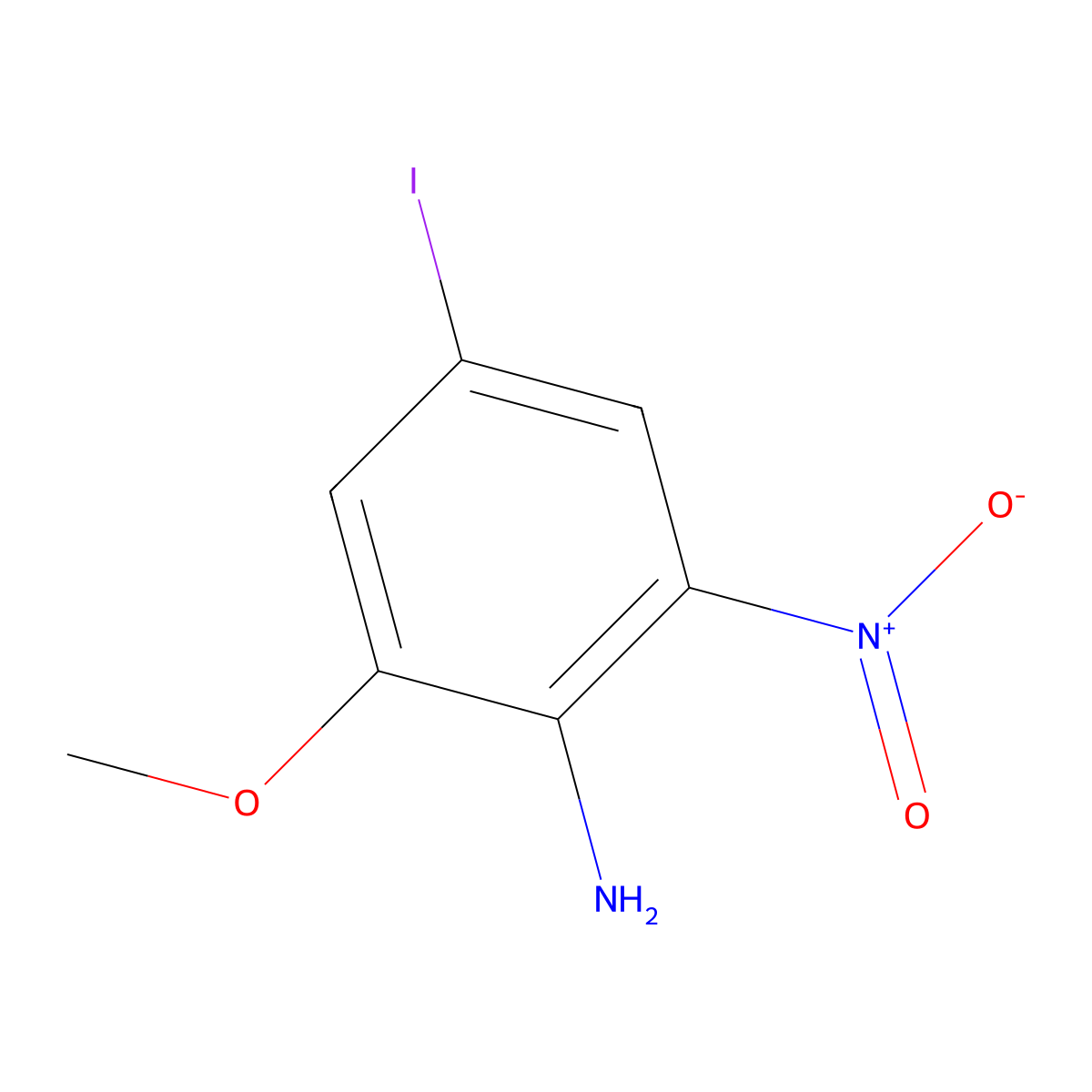 4-Iodo-2-methoxy-6-nitro-phenylamine molecular structure, CAS 860466-44-0