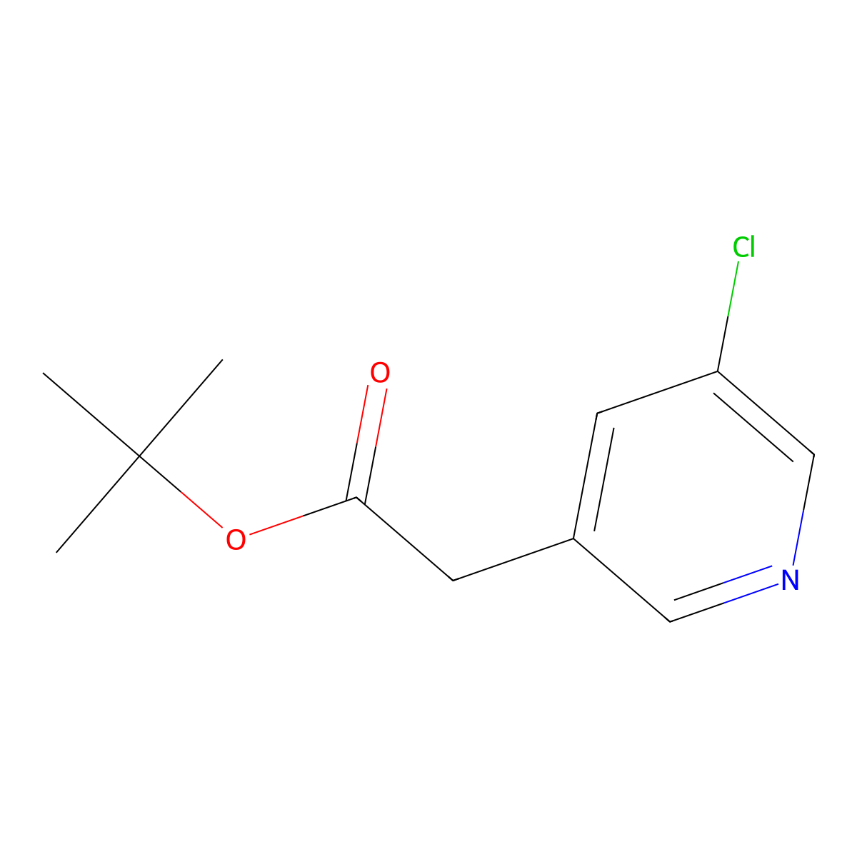 Tert-butyl 2-(5-chloropyridin-3-yl)acetate molecular structure, CAS 860468-68-4