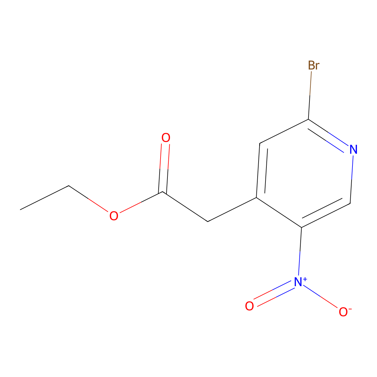 Ethyl 2-(2-Bromo-5-nitro-4-pyridyl)acetate molecular structure, CAS 860468-81-1
