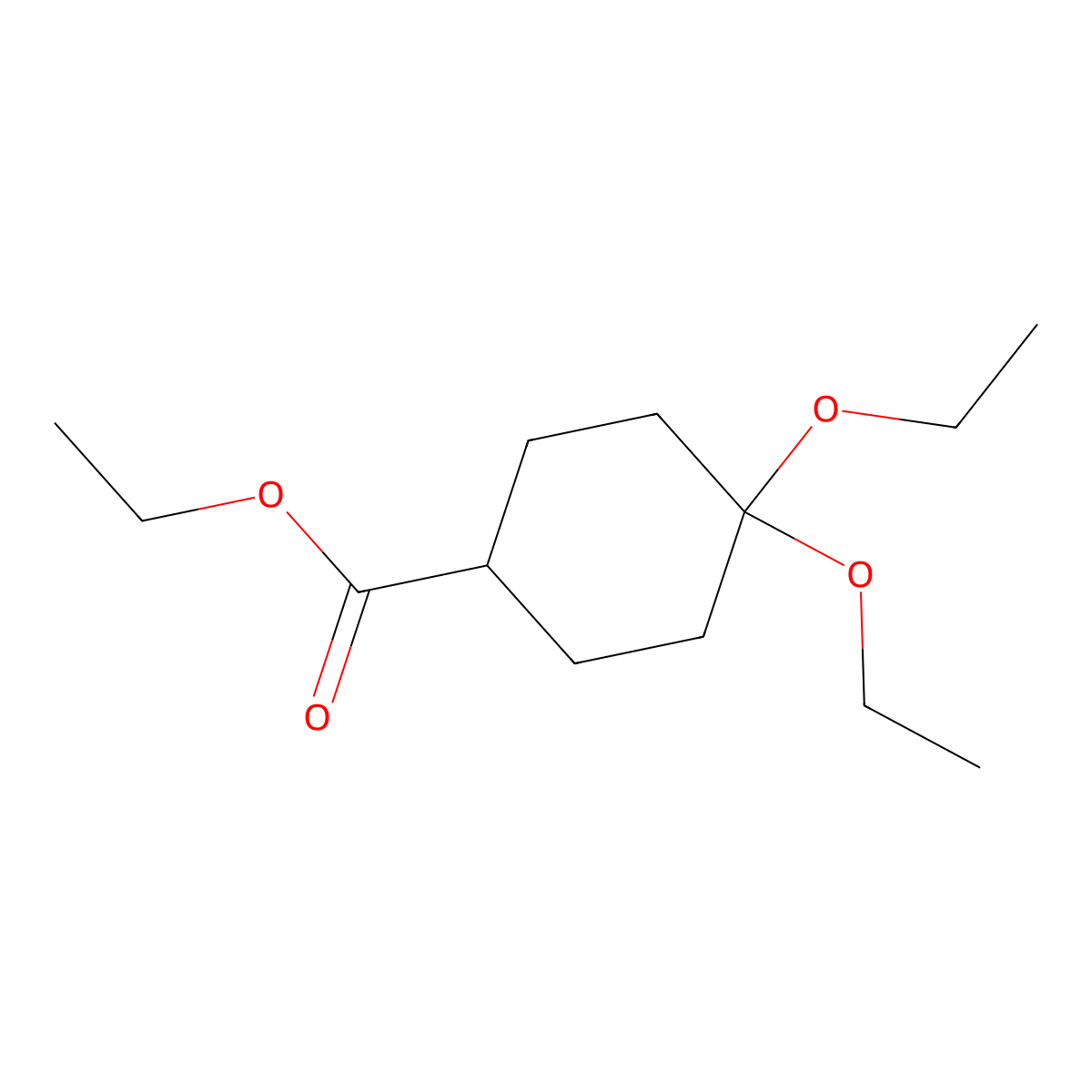 Ethyl 4,4-diethoxycyclohexanecarboxylate molecular structure, CAS 860469-35-8