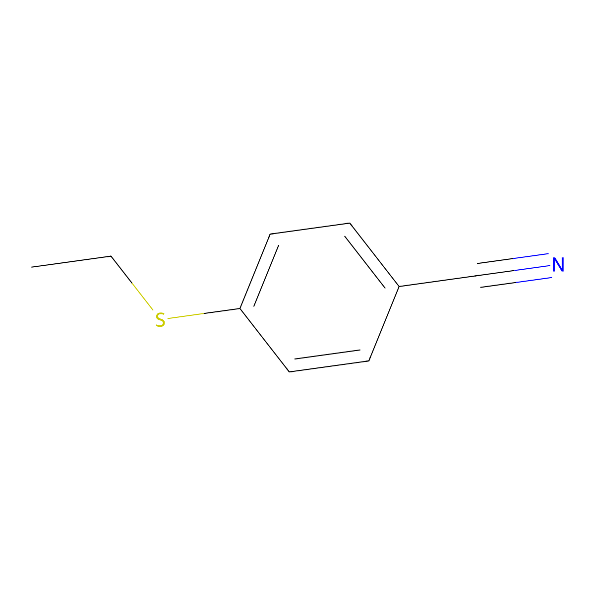 4-(Ethylsulfanyl)benzonitrile molecular structure, CAS 86047-01-0