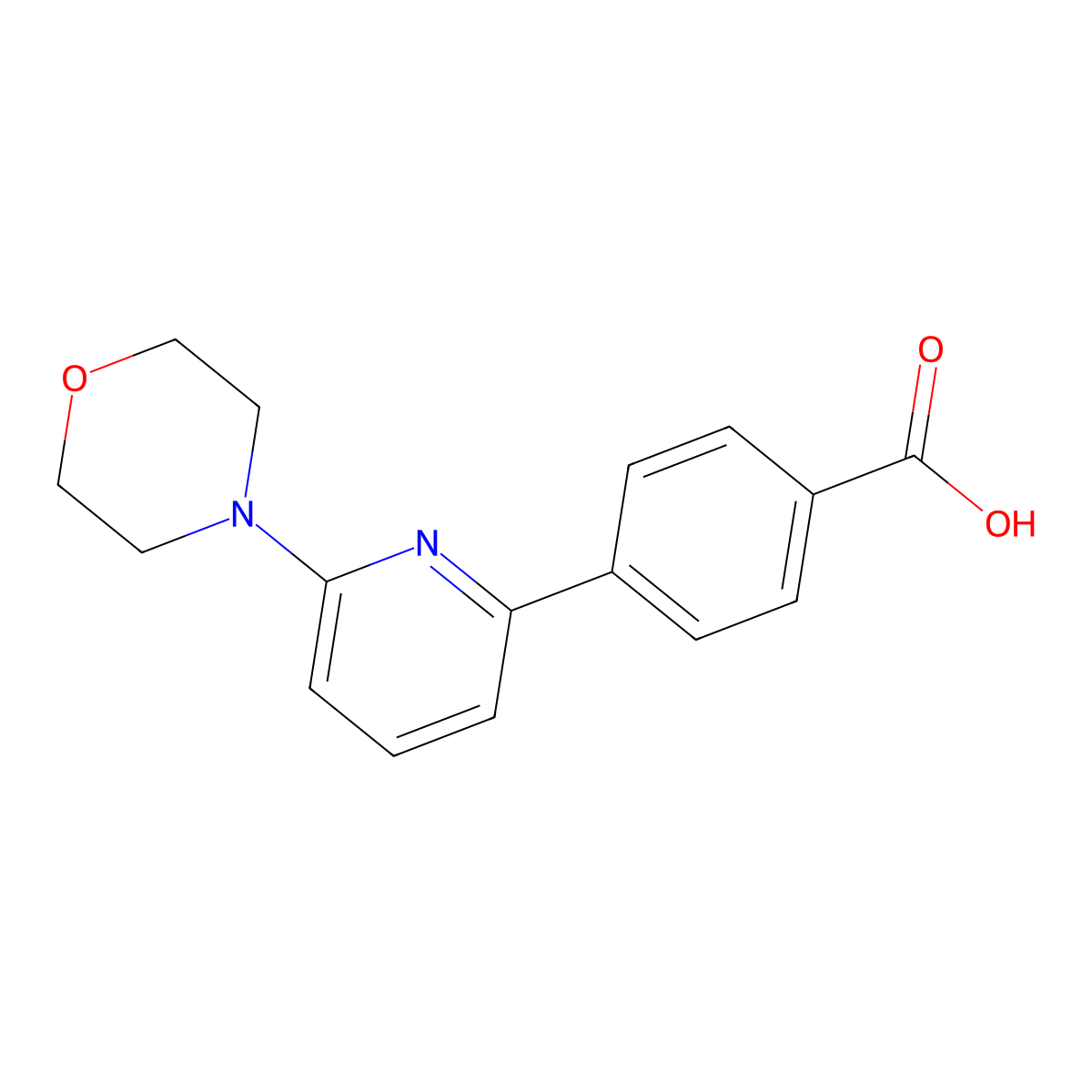 4-[6-(Morpholin-4-yl)pyridin-2-yl]benzoic acid molecular structure, CAS 860495-87-0