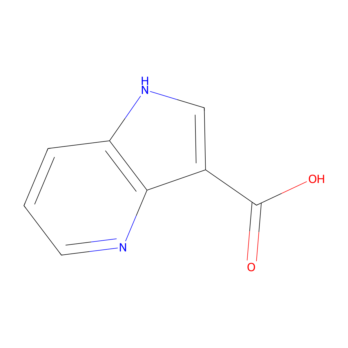 1H-pyrrolo(3,2-b)pyridine-3-carboxylic acid molecular structure, CAS 860496-20-4