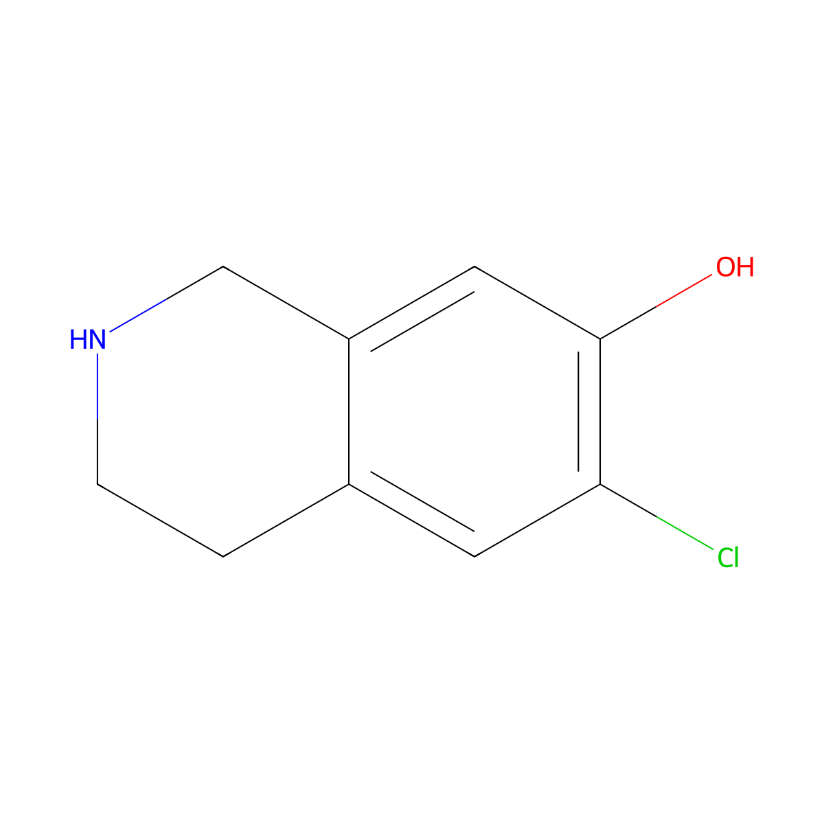 6-Chloro-1,2,3,4-tetrahydroisoquinolin-7-ol molecular structure, CAS 860499-62-3