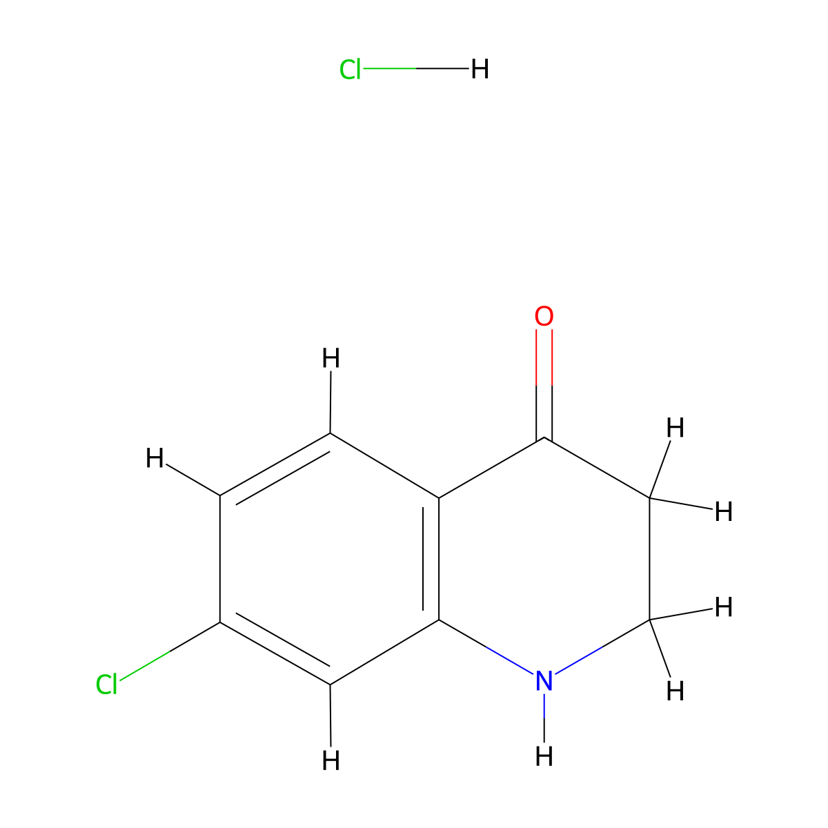 7-Chloro-2,3-dihydroquinolin-4(1H)-one HCl molecular structure, CAS 860501-37-7