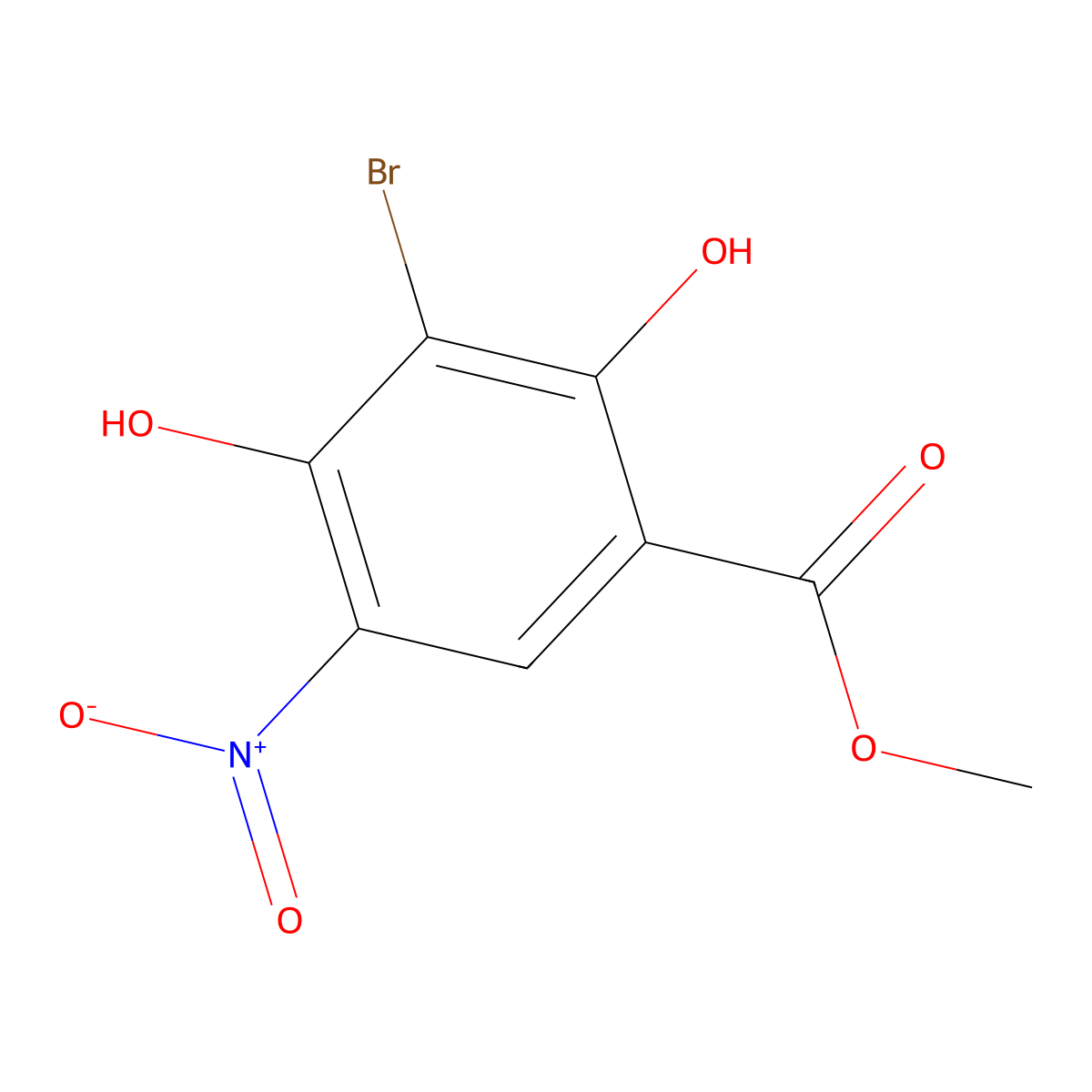 Methyl 3-bromo-2,4-dihydroxy-5-nitrobenzoate molecular structure, CAS 860505-15-3