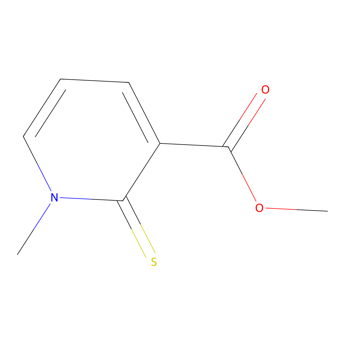 Methyl 1-methyl-2-thioxo-1,2-dihydro-3-pyridinecarboxylate molecular structure, CAS 86051-22-1